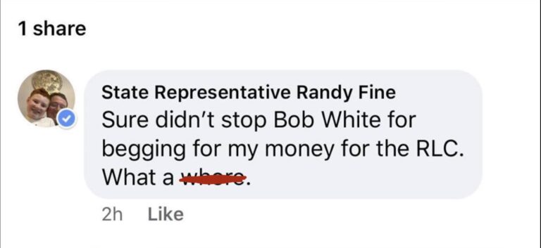 Fine drops $141,143 fighting ‘irrelevant’ Marcie Adkins; $87,593 spent by all other state reps combined