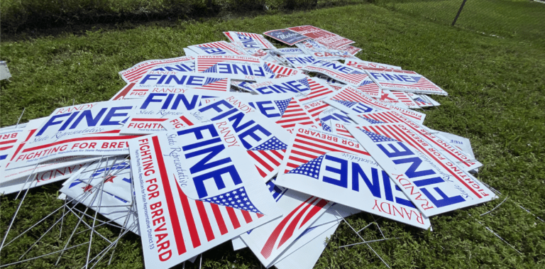 Public workers frustrated as they are forced to pick up hundreds of Randy Fine’s illegally placed signs costing thousands