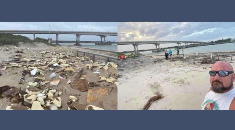 Family of Five Helps Clean Up Beach After Milton Debris Washes Ashore