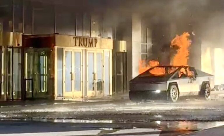 One Dead, Seven Injured in Tesla Truck Explosion Outside Trump Hotel in Las Vegas
