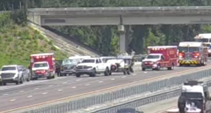 Dump Truck Strikes Overpass on I-95 in Cocoa, Flees Scene; Lanes Shut Down