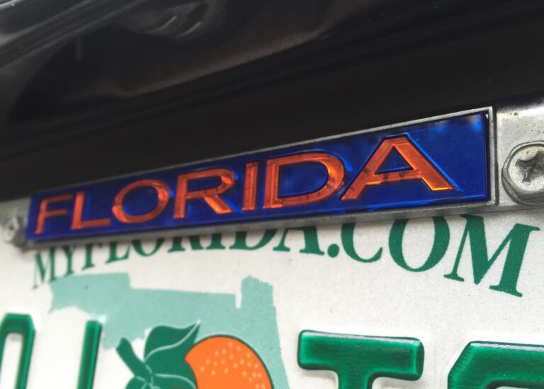 New Florida Law Could Make Most License Plate Frames Illegal