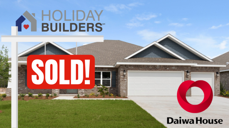 New single-family home under construction in a Central Florida subdivision, illustrating the Holiday Builders sale to Stanley Martin Homes