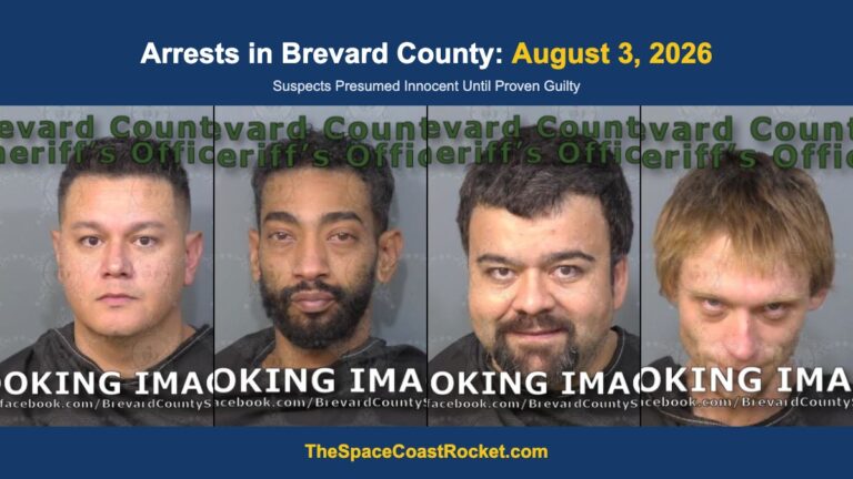 Arrests in Brevard County: August 3, 2026 – Suspects Presumed Innocent Until Proven Guilty