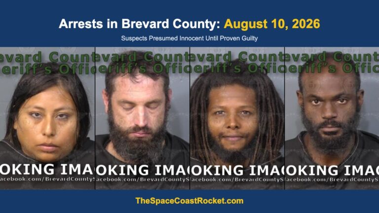 Arrests in Brevard County: August 10, 2026 – Suspects Presumed Innocent Until Proven Guilty